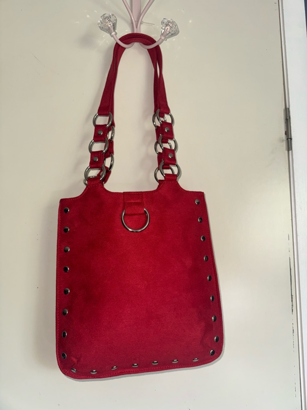 Red Suede Ring-Accent Tote Bag Soul by Curve